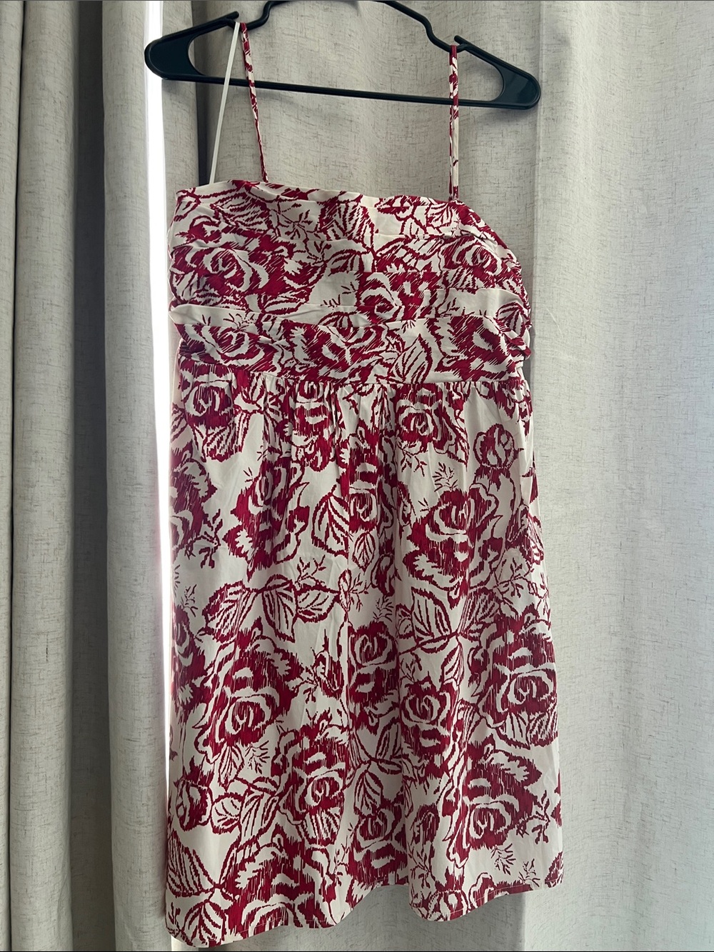 Express Red Floral Spaghetti-Strap Dress